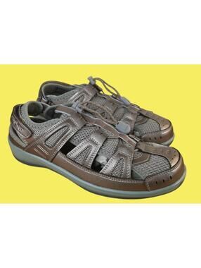 Orthofeet Shoes Wns 9.5 D Wide Verona Fisherman Sandal Pewter Orthotic Diabetic